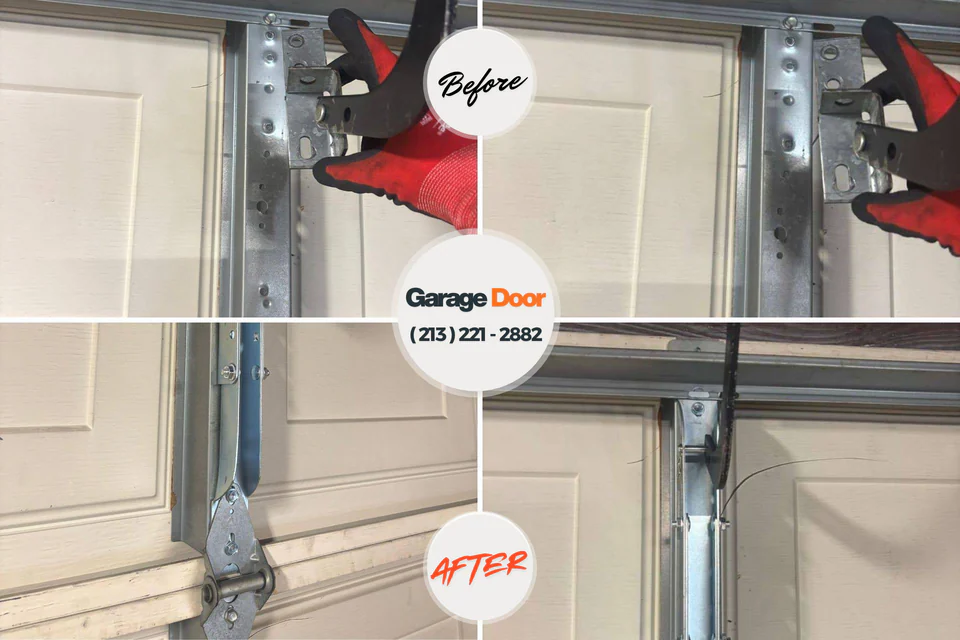 Before and after: garage door repair Winlock, WA